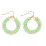 Wholesale candy Beaded Hoop Earrings Gold Tones L