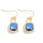 Wholesale metal Squared Drop Earrings Glass Crystals L