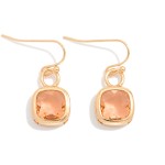 Wholesale metal Squared Drop Earrings Glass Crystals L
