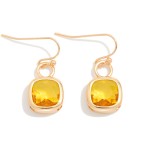 Wholesale metal Squared Drop Earrings Glass Crystals L