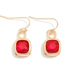 Wholesale metal Squared Drop Earrings Glass Crystals L