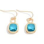 Wholesale metal Squared Drop Earrings Glass Crystals L