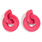 Wholesale chunky Linked Acetate Post Drop Earrings L