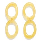 Wholesale acetate Chain Link Hollow Irregular Oval Post Drop Earrings L