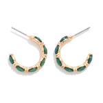 Wholesale metal Rhinestone Studded Hoop Drop Earrings L