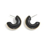 Wholesale acetate Half Hoop Earring Gold Detail D