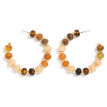 Wholesale candy Bead Beaded Hoop Earrings D