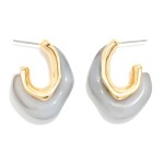 Wholesale marbled Acetate Irregular Hoop Earrings L