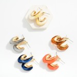 Wholesale marbled Acetate Irregular Hoop Earrings L