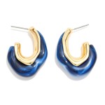 Wholesale marbled Acetate Irregular Hoop Earrings L