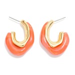 Wholesale marbled Acetate Irregular Hoop Earrings L