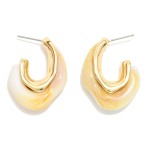 Wholesale marbled Acetate Irregular Hoop Earrings L