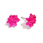 Metal Christmas Bow Stud Earrings 

- Approximately .75" L