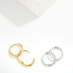 Wholesale metal Hinged Hoop Earrings Stainless Steel Water Resistant D