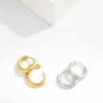 Wholesale metal Hinged Huggie Hoop Earrings Stainless Steel Water Resistant D