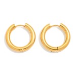 Wholesale metal Hinged Hoop Earrings Stainless Steel Water Resistant D