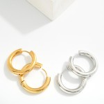Wholesale metal Hinged Hoop Earrings Stainless Steel Water Resistant D