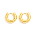 Wholesale chunky Metal Hinged Hoop Earrings Stainless Steel Water Resistant D