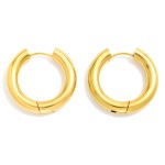 Wholesale chunky Metal Hinged Hoop Earrings Stainless Steel Water Resistant D