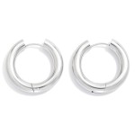 Wholesale chunky Metal Hinged Hoop Earrings Stainless Steel Water Resistant D