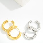 Wholesale chunky Metal Hinged Hoop Earrings Stainless Steel Water Resistant D