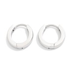 Wholesale metal Hinged Huggie Hoop Earrings Stainless Steel Water Resistant D