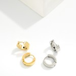 Wholesale chunky Metal Hinged Huggie Hoop Earrings Stainless Steel Water Resista