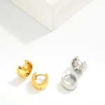 Wholesale chunky Metal Hinged Huggie Hoop Earrings Stainless Steel Water Resista