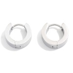 Wholesale flat Metal Huggie Hinged Hoop Earrings Stainless Steel Water Resistant