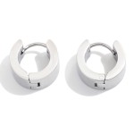 Wholesale flat Metal Hinged Huggie Hoop Earrings Stainless Steel Water Resistant