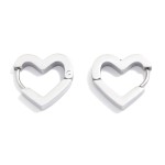 Wholesale metal Heart Huggie Hinged Hoop Earring Stainless Steel Water Resistant
