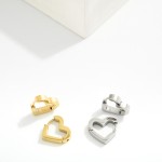 Wholesale metal Heart Huggie Hinged Hoop Earring Stainless Steel Water Resistant