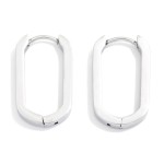 Wholesale metal Oval Hinged Hoop Earrings Stainless Steel Water Resistant L
