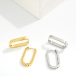 Wholesale metal Oval Hinged Hoop Earrings Stainless Steel Water Resistant L