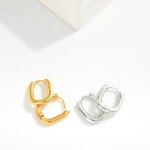 Wholesale metal Oval Hinged Huggie Hoop Earrings Stainless Steel Water Resistant