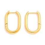 Wholesale metal Hinged Oval Hoop Earrings Stainless Steel Water Resistant D