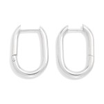 Wholesale metal Hinged Oval Hoop Earrings Stainless Steel Water Resistant D