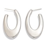 Wholesale tapered Metal Oval Hoop Earrings Stainless Steel Water Resistant L