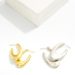 Wholesale tapered Metal Oval Hoop Earrings Stainless Steel Water Resistant L