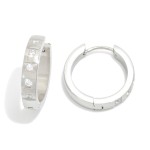 Wholesale metal Hoop Earrings Rhinestones Details Stainless Steel Water Resistan
