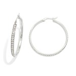 Wholesale rhinestone Studded Hoop Earrings Stainless Steel Water Resistant D