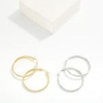 Wholesale rhinestone Studded Hoop Earrings Stainless Steel Water Resistant D