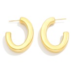 Wholesale chunky Metal Oval Hoop Earrings Stainless Steel Water Resistant L