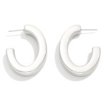 Wholesale chunky Metal Oval Hoop Earrings Stainless Steel Water Resistant L