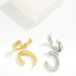 Wholesale chunky Metal Oval Hoop Earrings Stainless Steel Water Resistant L