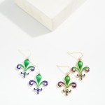 Wholesale enamel Fleur De Lis Drop Earrings L