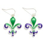 Wholesale enamel Fleur De Lis Drop Earrings L