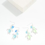 Wholesale acetate Metal Turtle Drop Earrings L