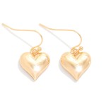 Wholesale puffy Metal Heart Drop Earrings L