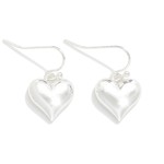 Wholesale puffy Metal Heart Drop Earrings L